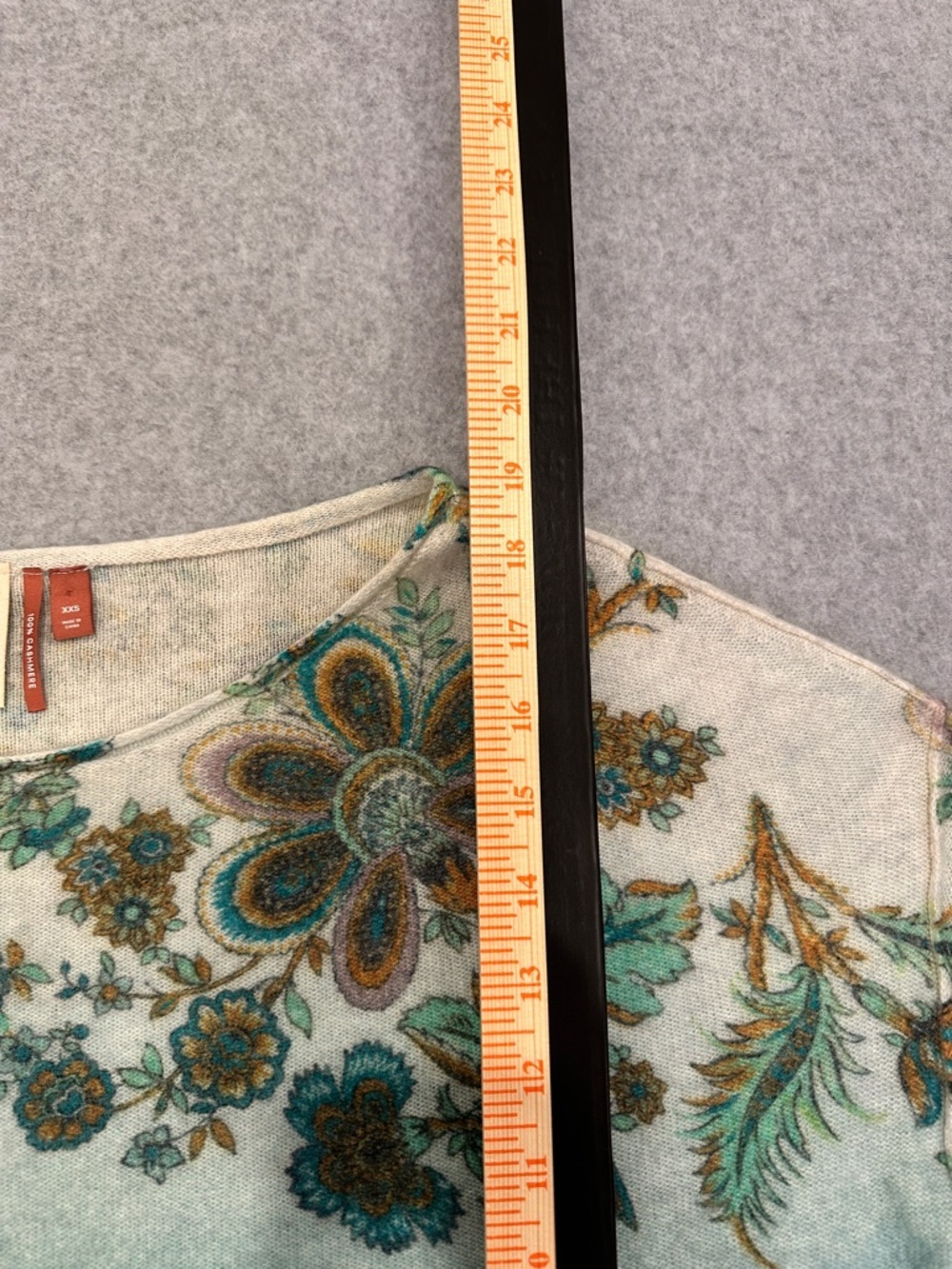 Pilcro Cashmere Teal Gradient Floral Long Sleeve Top - Picture 10 of 13